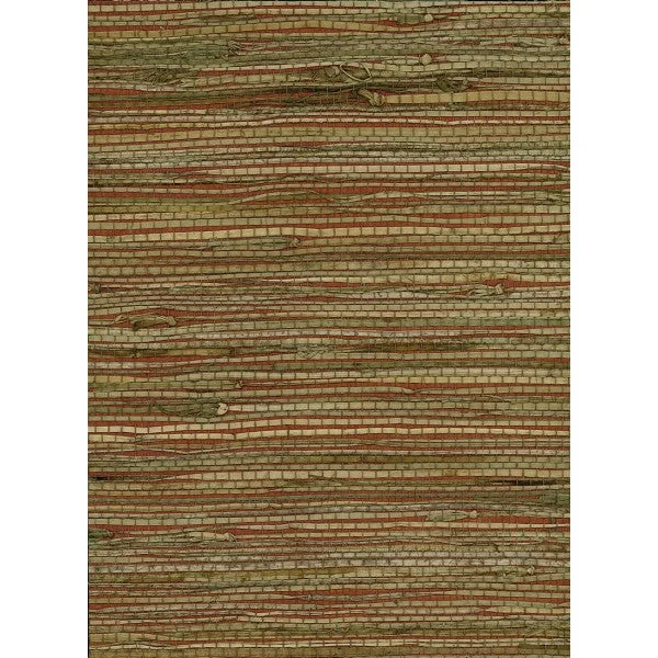 Rushcloth Grasscloth Wallpaper in Tan and Reds from the Natural Resource Collection by Seabrook Wallcoverings