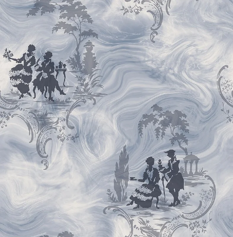 Smoke Date Wallpaper in Blueberry from the Sanctuary Collection