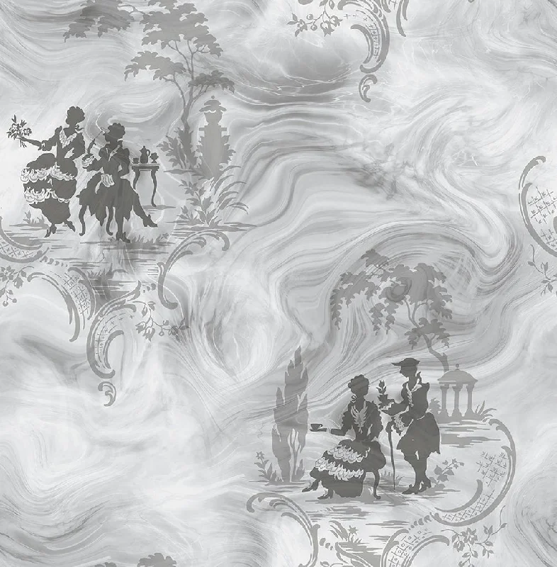 Smoke Date Wallpaper in Sterling from the Sanctuary Collection