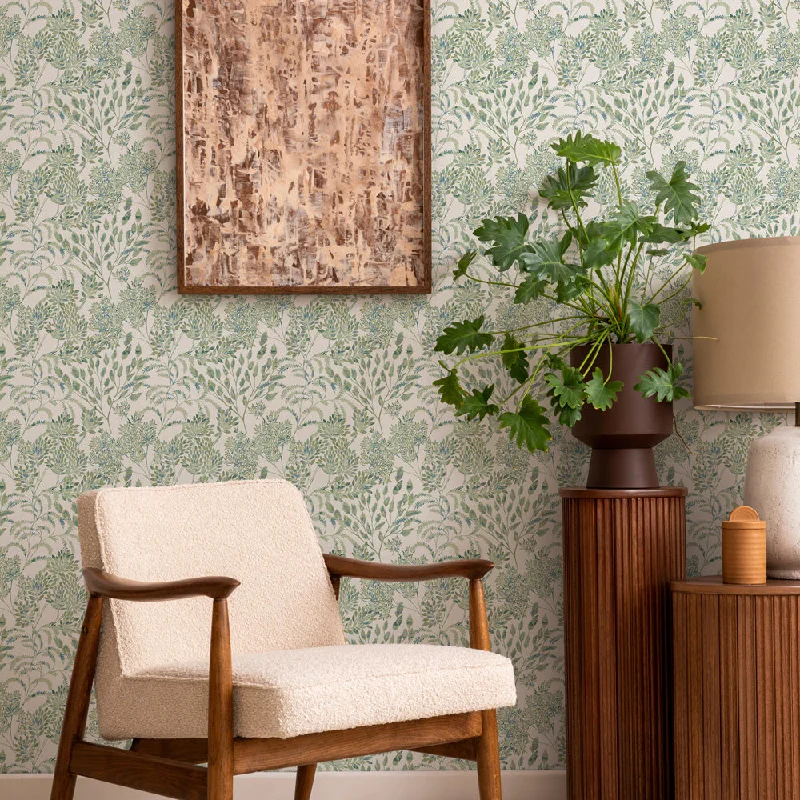 Stencil Foliage Unpasted Wallpaper