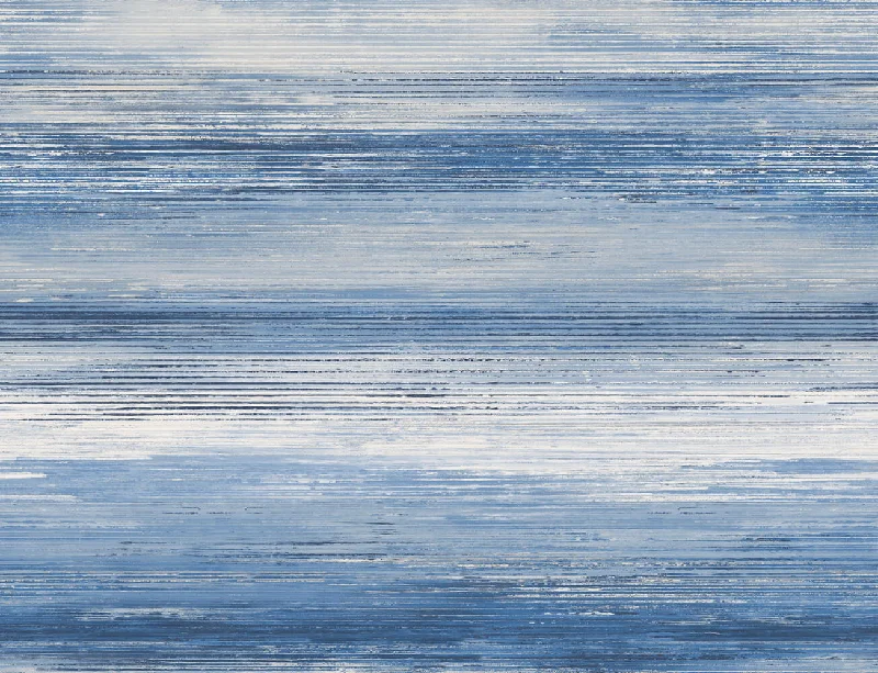 Sunset Stripes Wallpaper in Moody Blue and Frost from the Living With Art Collection