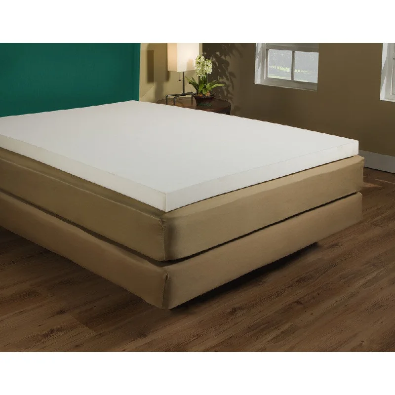 1.5-inch Memory Foam Mattress Topper - White