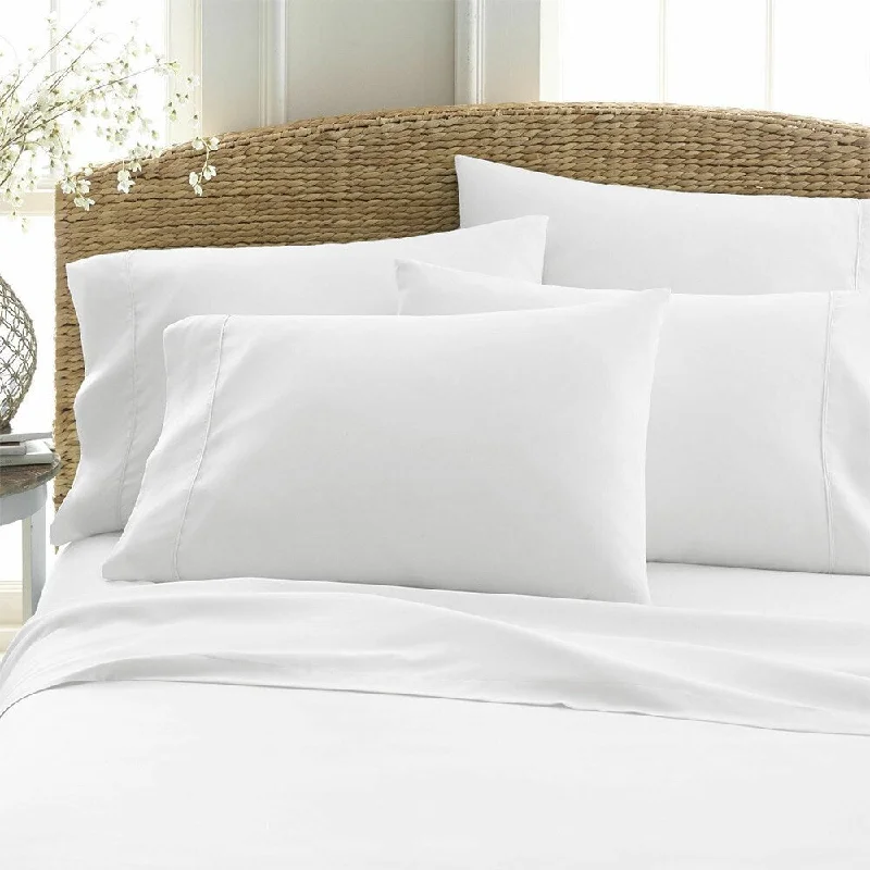 2100 Count 6 Piece Deep Pocket Comfort Soft Bed Sheet Cal King White