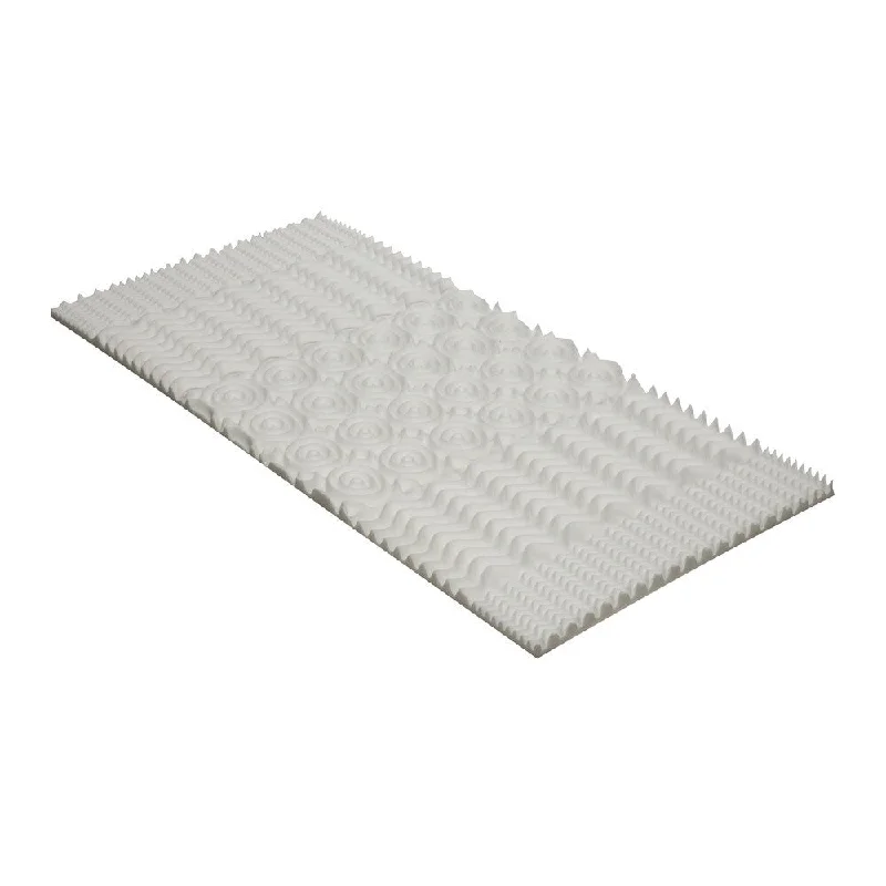 Convoluted Memory Foam Mattress Topper - White