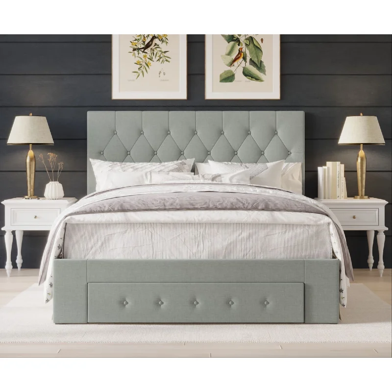 Deborah Tufted Upholstered Storage Panel Bed