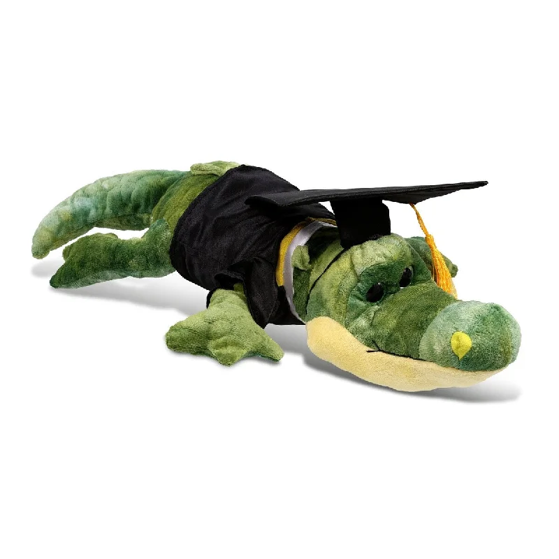 DolliBu Alligator Graduation Plush Toy with Gown and Cap with Tassel - 18 inches