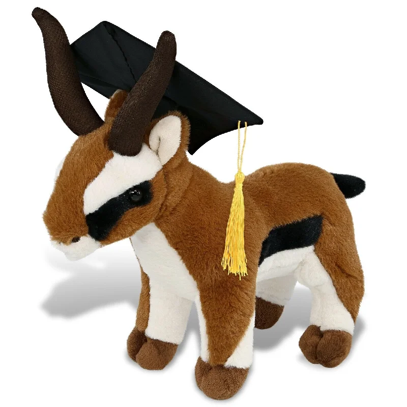 DolliBu Antelope Graduation Plush Toy with Cap with Tassel Outfit - 11 inches