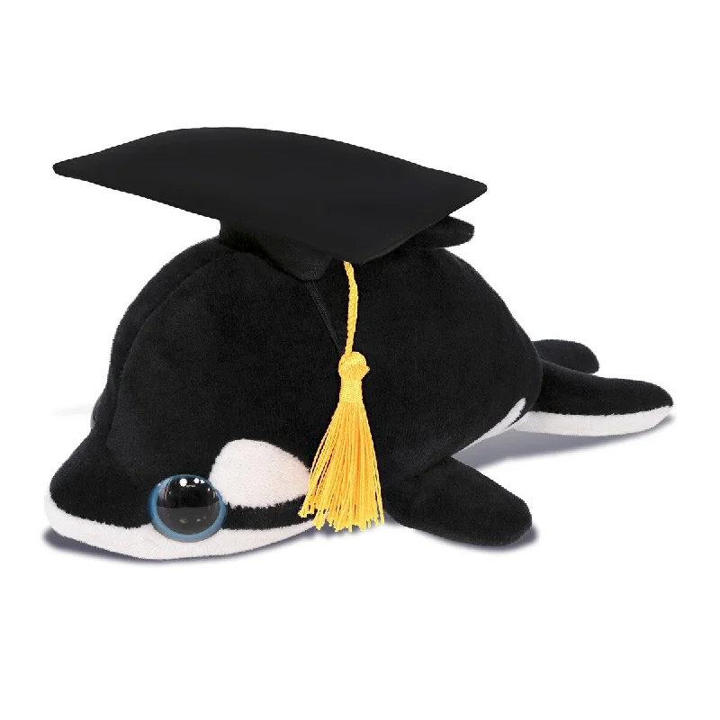 DolliBu Big Eye Killer Whale Graduation Plush Toy with Graduation Cap - 6 inches