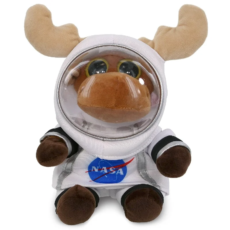 DolliBu Big Eye Moose Astronaut Plush Toy with Helmet and NASA Suit - 6.5 inches