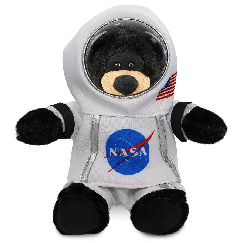 DolliBu Black Bear Astronaut Plush with Helmet and NASA Astronaut Suit - 9 inches