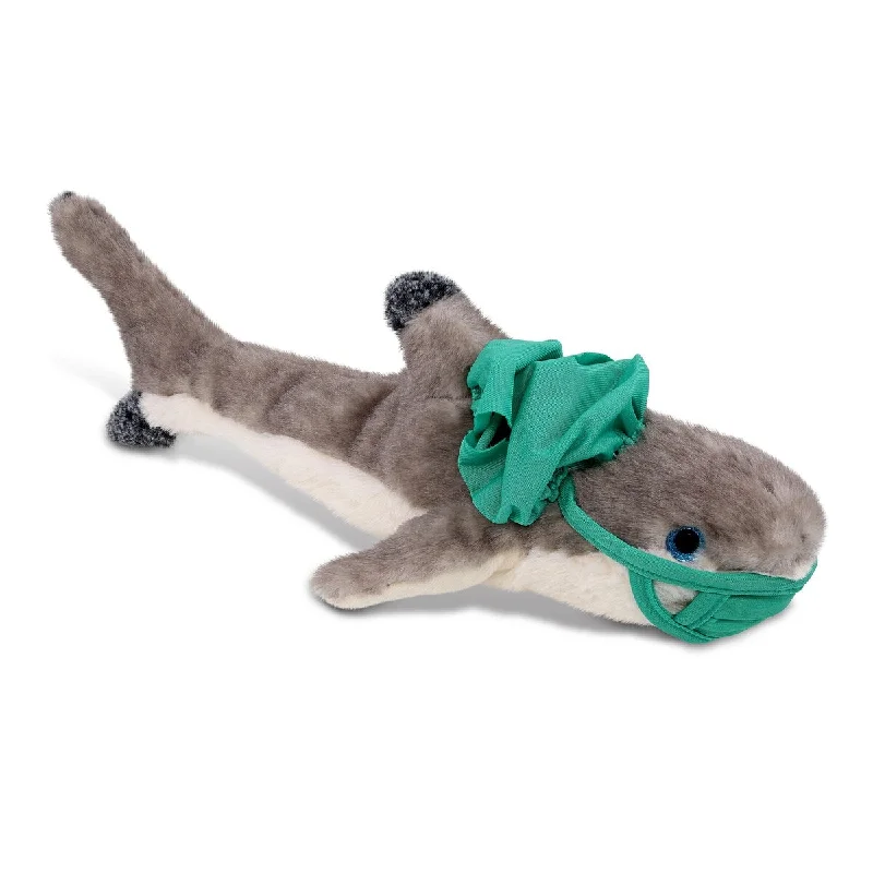 DolliBu Blacktip Reef Shark Doctor Plush with Scrub Cap and Face Mask - 16.5 inches