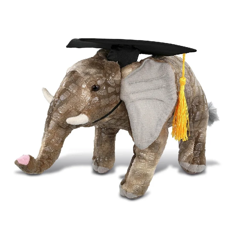 DolliBu Elephant Graduation Plush Toy with Graduation Cap with Tassel - 12 inches