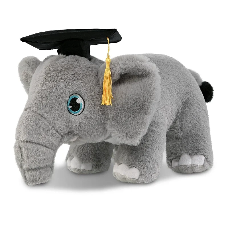 DolliBu Elephant Graduation Plush Toy with Graduation Cap with Tassel - 14 inches