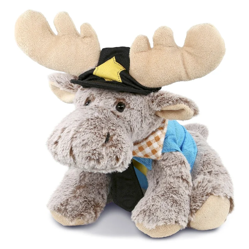 DolliBu Floppy Moose Police Officer Plush Toy with Cop Uniform and Cap - 12 inches