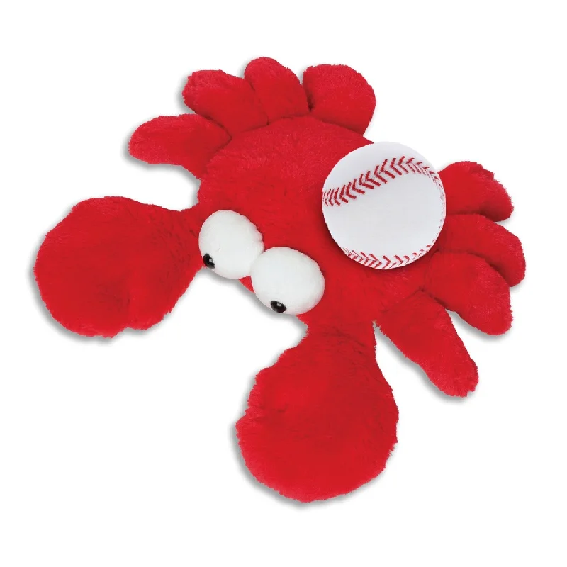 DolliBu Googly Eyes Red Crab Large Stuffed Animal with Baseball Plush - 14 inches