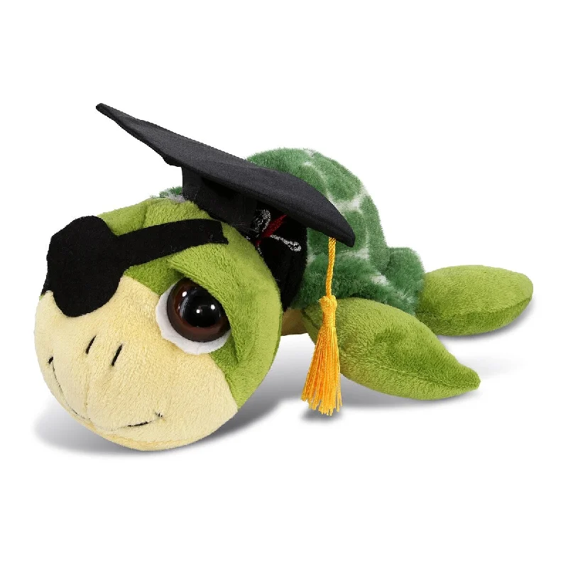 DolliBu Green Pirate Sea Turtle Graduation Plush with Cap with Tassel - 10.5 inches