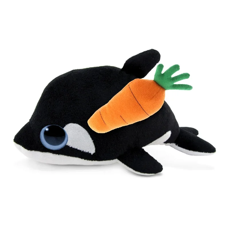 DolliBu Happy Easter Big-Eyed Killer Whale Soft Plush with Carrot - 6 inches