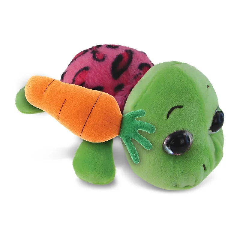 DolliBu Happy Easter Big-Eyed Pink Shell Sea Turtle with Carrot Plush - 6 inches