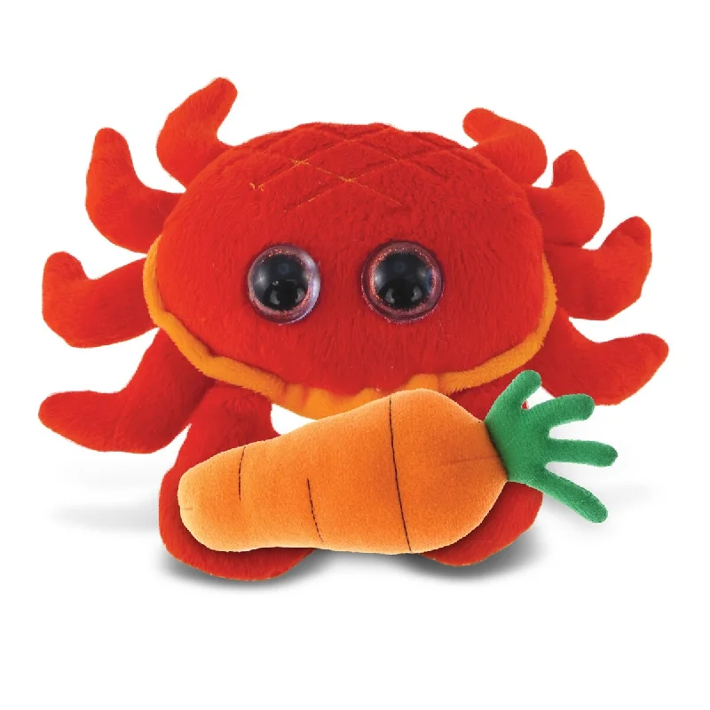 DolliBu Happy Easter Big-Eyed Red Crab with Carrot Plush Toy - 6 inches