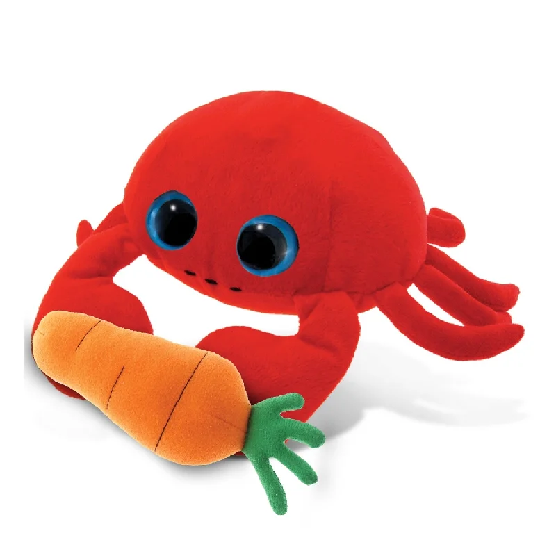 DolliBu Happy Easter Cute Big-Eyed Red Crab with Carrot Plush Toy - 6 inches