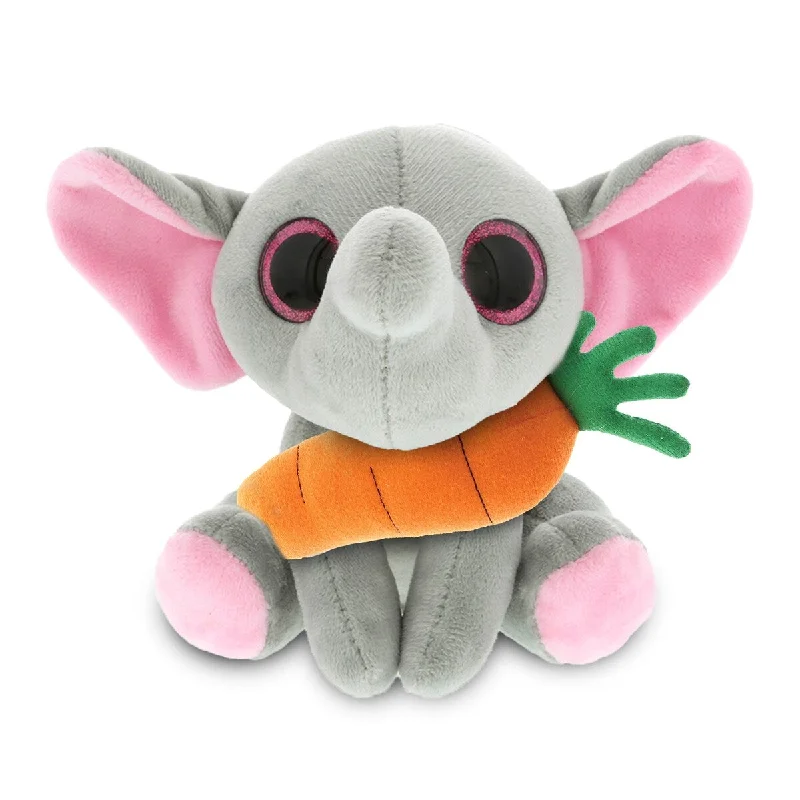 DolliBu Happy Easter Sparkling Eyes Elephant with Carrot Plush Toy - 6 inches