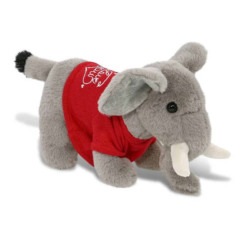 DolliBu I LOVE YOU Super Soft Standing Elephant Plush with Red Shirt - 7.5 inches