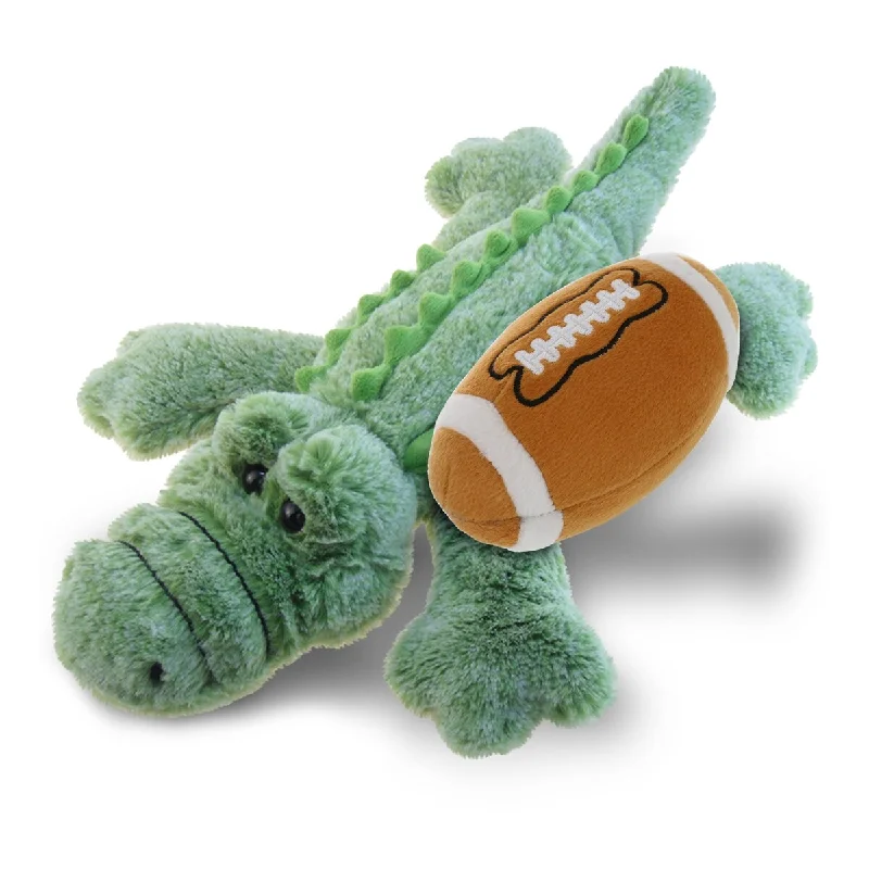 DolliBu Large Alligator Stuffed Animal with Football Plush Toy - 16.5 inches