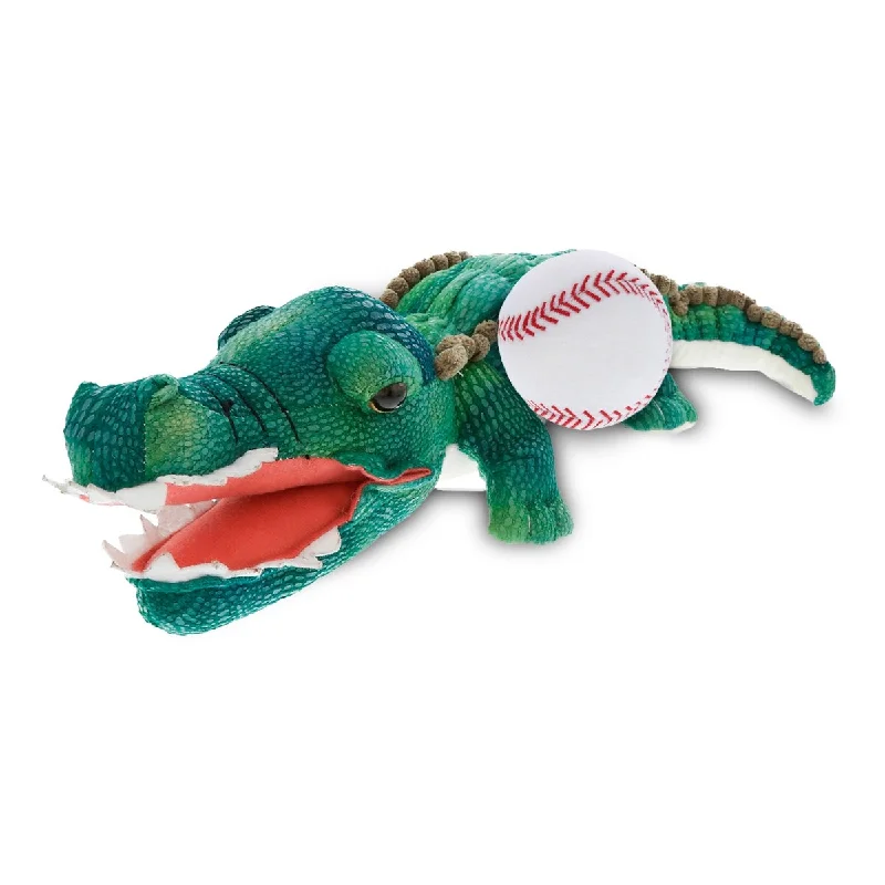 DolliBu Large Green Alligator Stuffed Animal with Baseball Plush - 24 inches