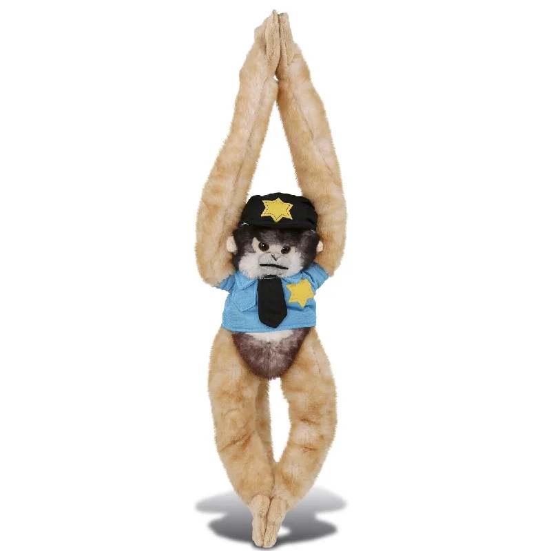 DolliBu Long Arm Hanging Squirrel Monkey Police Officer Plush Toy - 21 inches