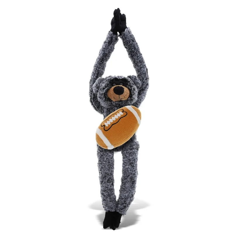 DolliBu Long Arms Black Bear Stuffed Animal with Football Plush - 21 inches