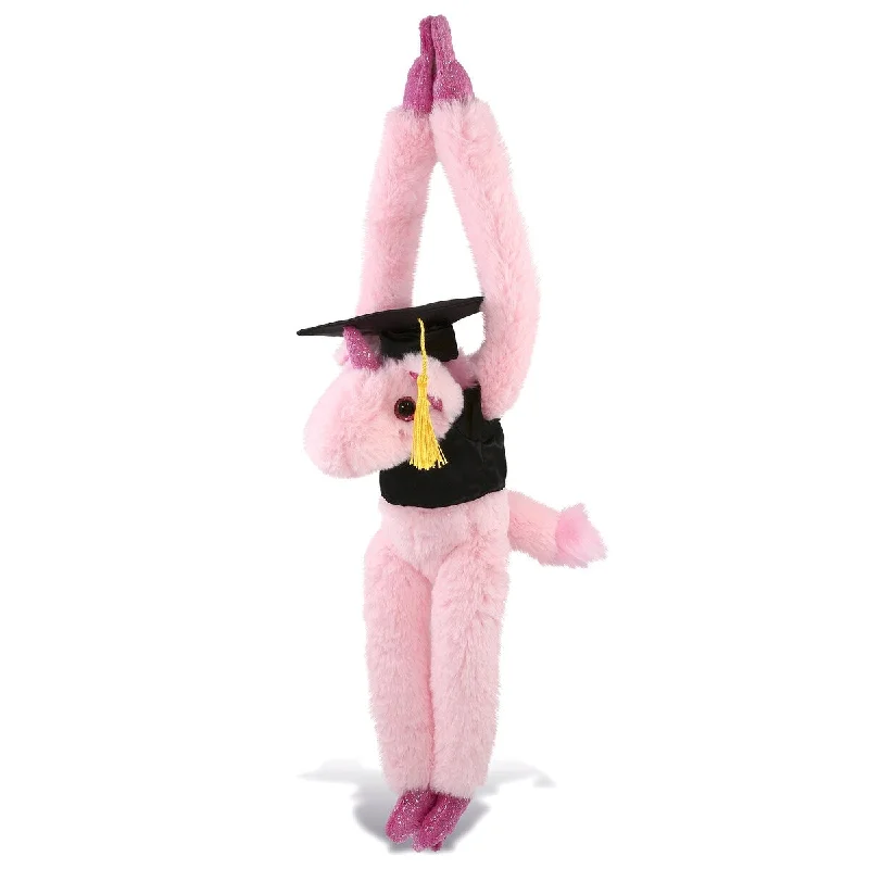 DolliBu Long Arms Unicorn Graduation Plush Toy with Gown and Cap - 21 inches