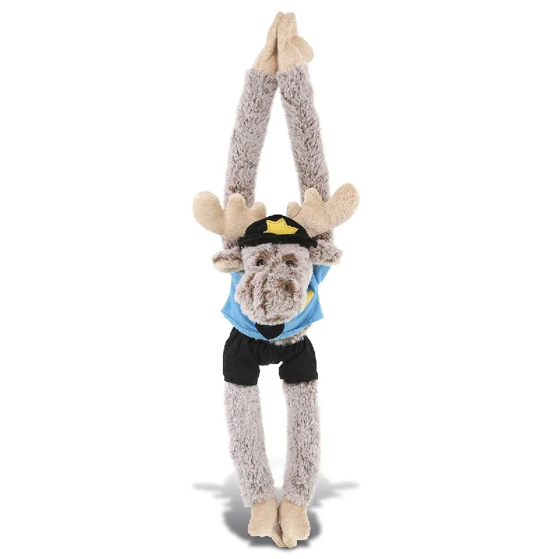 DolliBu Moose with Long Arms Police Officer Plush with Uniform and Cap - 21 inches