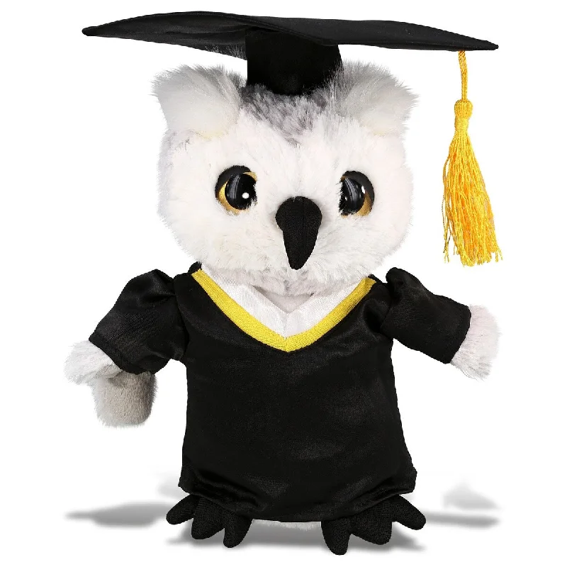 DolliBu Owl Graduation Plush Toy with Gown and Cap with Tassel - 8.5 inches