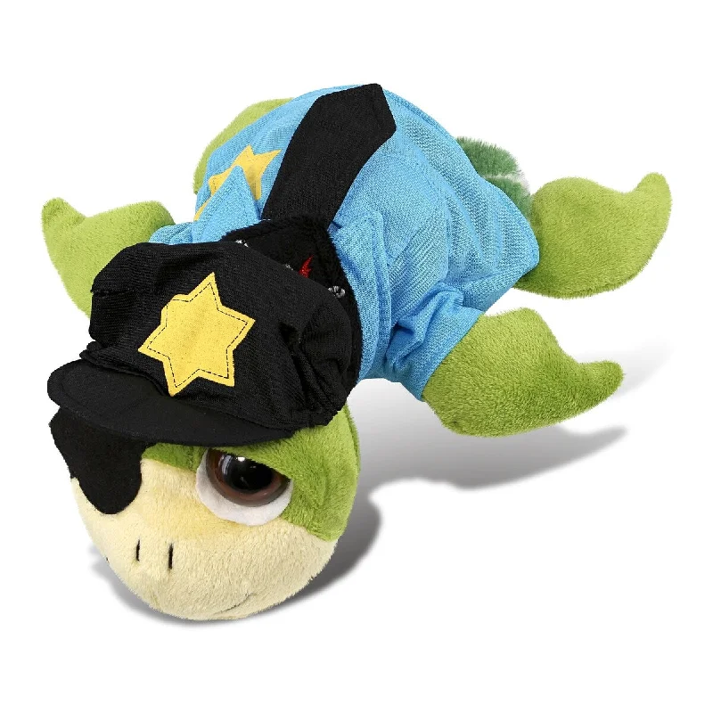 DolliBu Pirate Turtle Police Officer Plush Toy w/ Cop Uniform and Cap - 10.5 inches