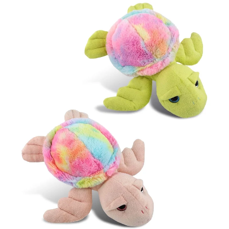 DolliBu Plush Sea Turtle Stuffed Toys, Soft Huggable Rainbow Plush Kit