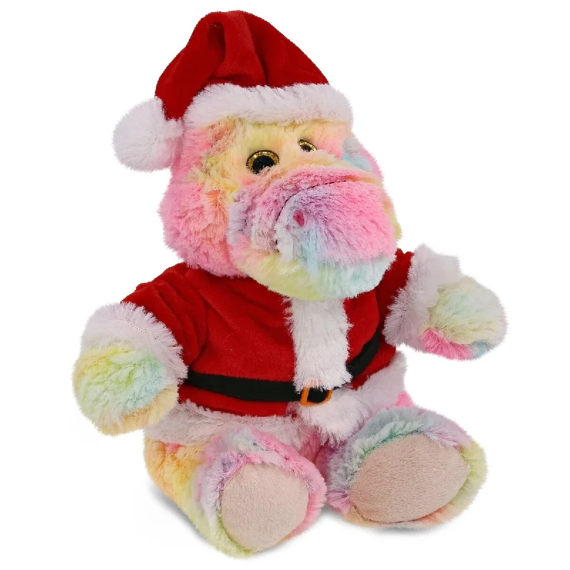 DolliBu Santa Rainbow Sitting Alligator Stuffed Animal Plush Toy - 9 inches