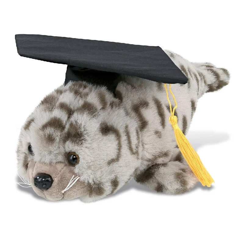 DolliBu Seal Graduation Plush Toy with Cap with Tassel Outfit - 12 inches