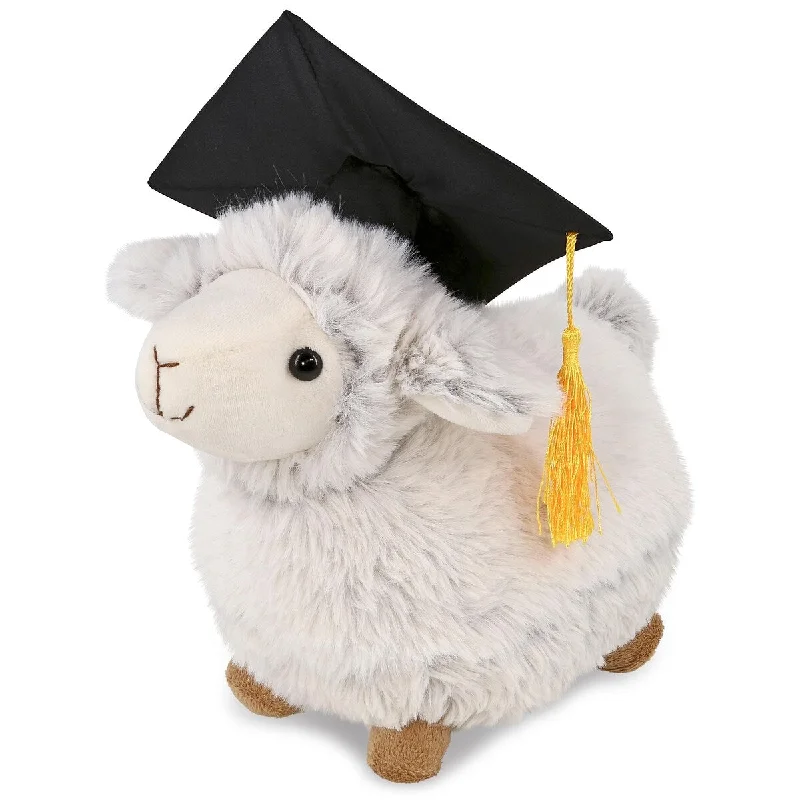 DolliBu Sheep Graduation Plush Toy with Gown and Cap with Tassel - 11.5 inches