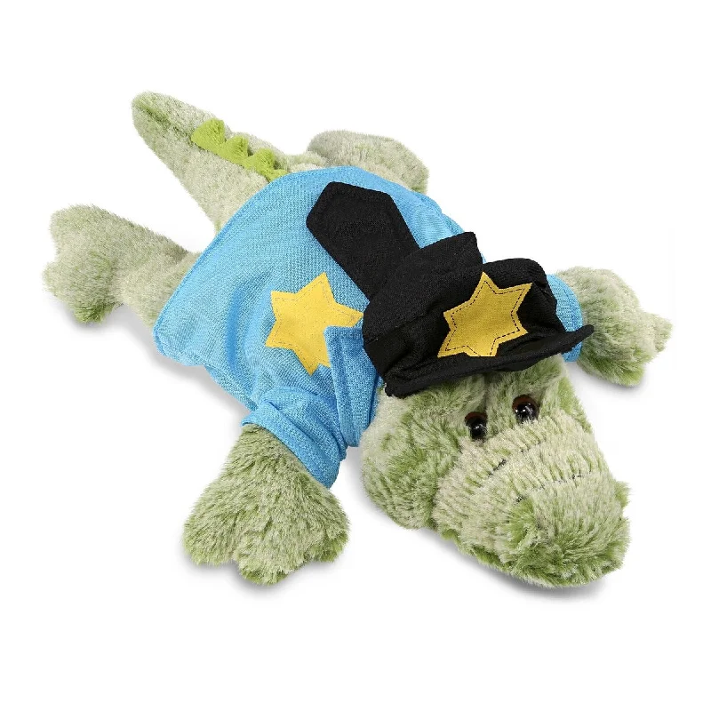 DolliBu Small Alligator Police Officer Plush with Cop Uniform and Cap - 11.5 inches