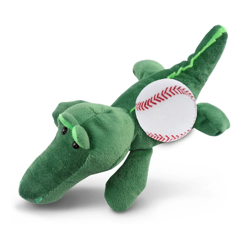 DolliBu Soft Huggable Alligator Stuffed Animal with Baseball Plush Toy - 6 inches