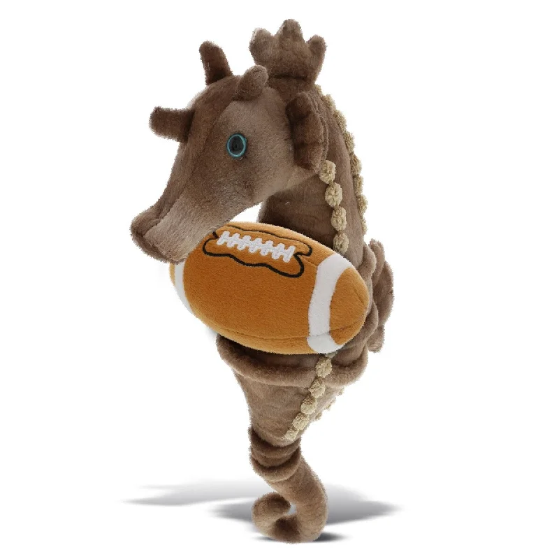 DolliBu Soft Huggable Seahorse Stuffed Animal with Football Plush - 12 inches