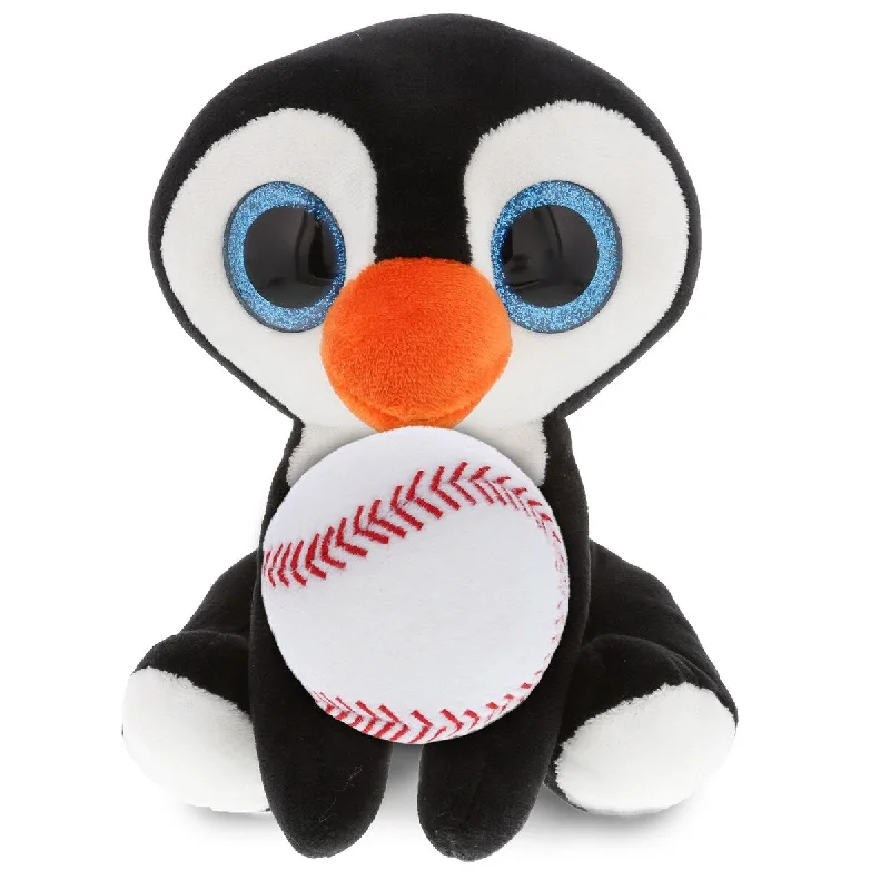 DolliBu Sparkling Eye Large Penguin Stuffed Animal with Baseball Plush - 8 inches