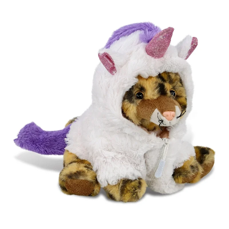 DolliBu Squat Leopard Unicorn Plush Stuffed Animal Toy with Outfit - 8 inches