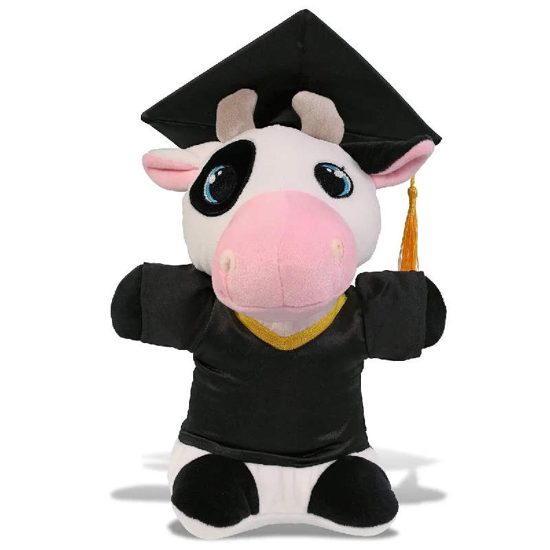 DolliBu Standing Cow Graduation Plush with Gown and Cap with Tassel - 7 inches