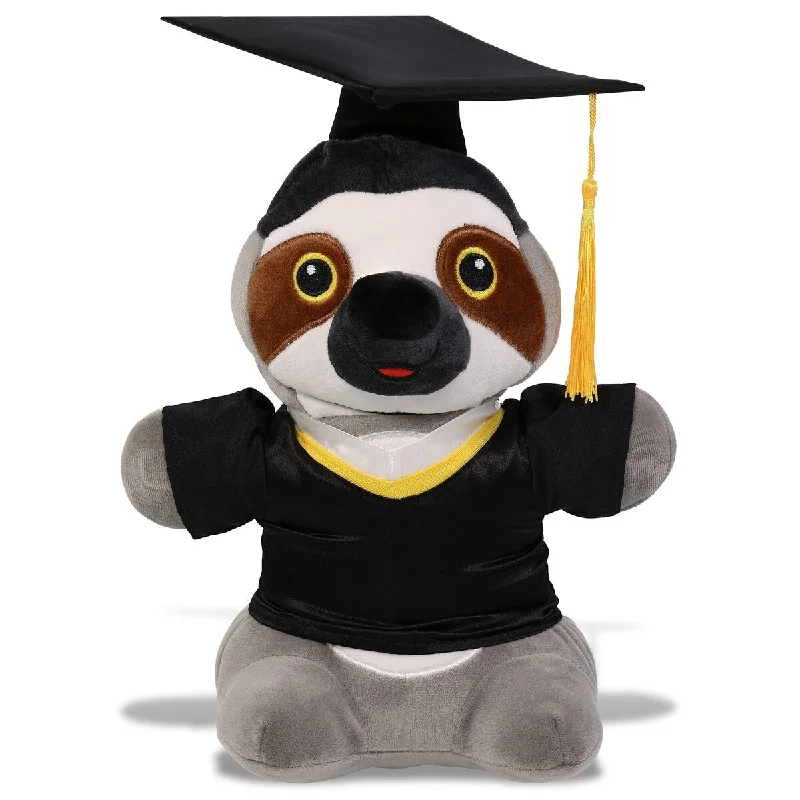 DolliBu Standing Sloth Graduation Plush Toy with Gown and Cap - 7 inches