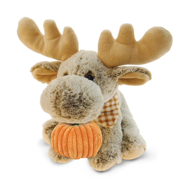 DolliBu Super Soft Floppy Moose Stuffed Animal with Pumpkin Decor - 12 inches