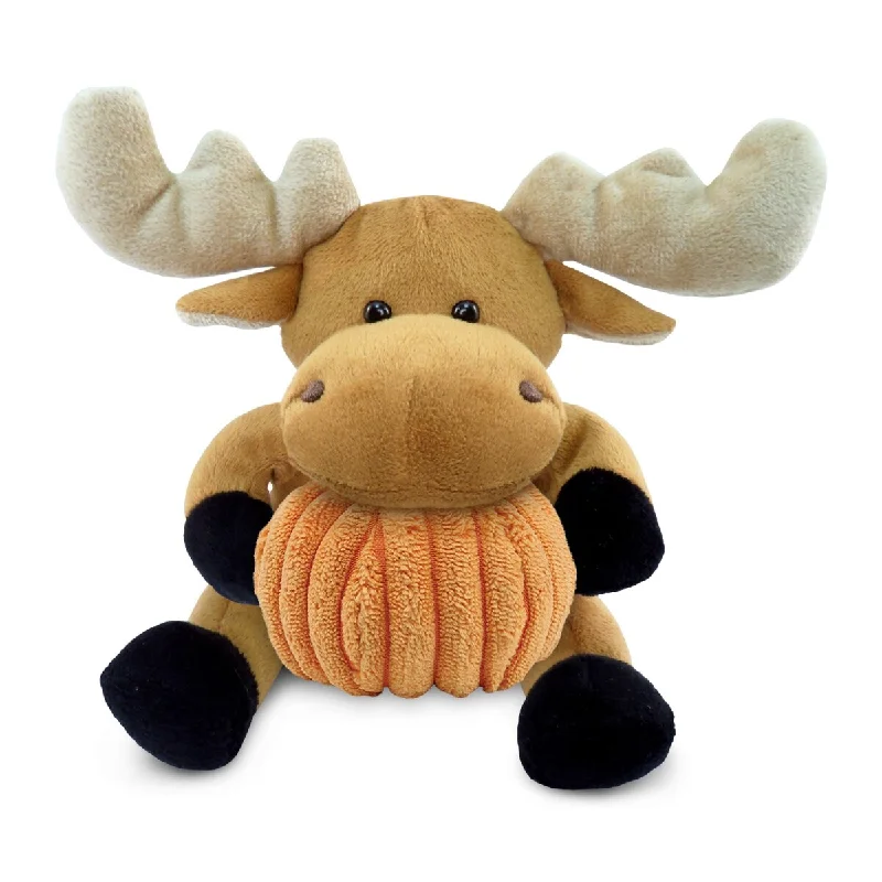 DolliBu Super Soft Moose Stuffed Animal with Pumpkin Decor Plush - 6 inches