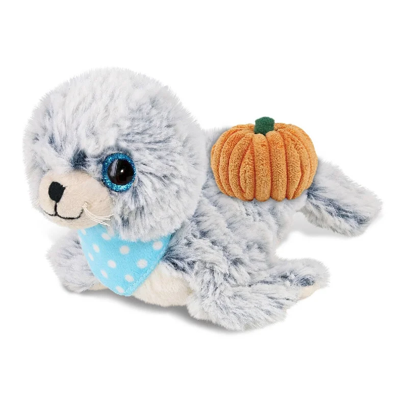 DolliBu Super Soft Plush Sea Lion Stuffed Animal with Pumpkin Decor - 8 inches