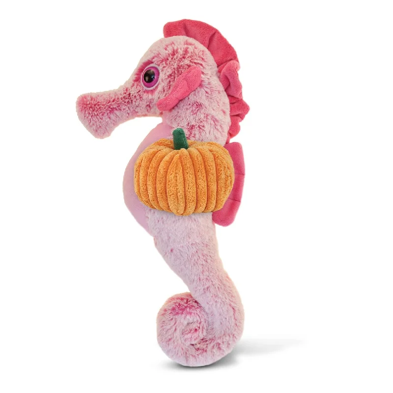 DolliBu Super Soft Sea Horse Stuffed Animal with Pumpkin Decor - 15 inches