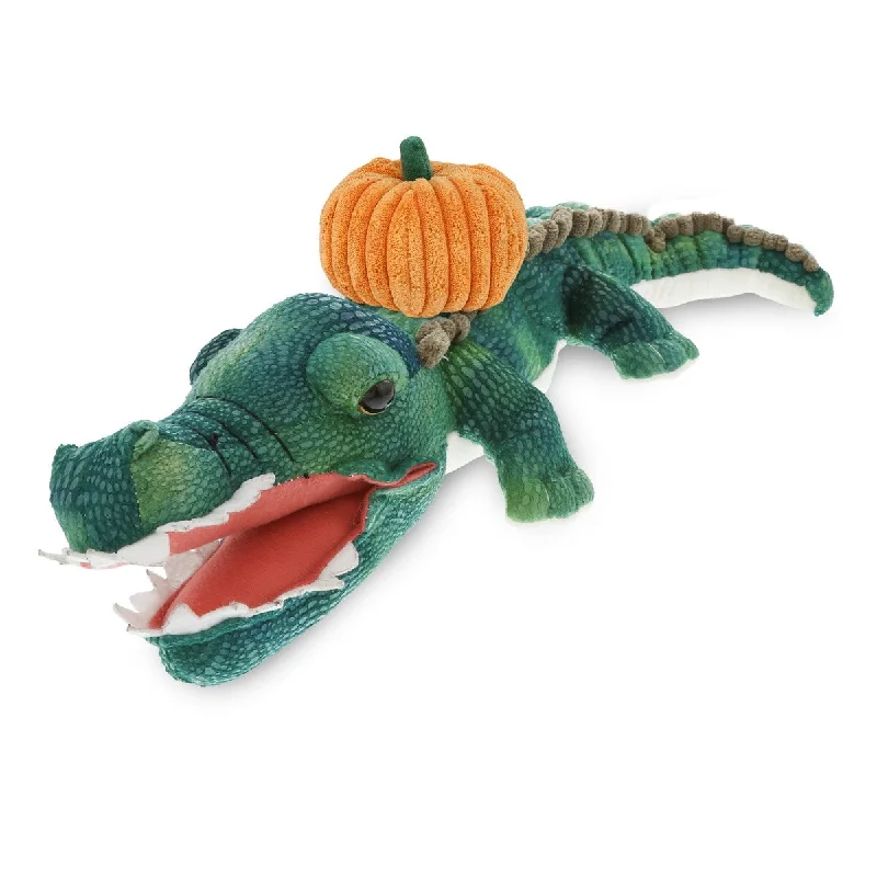 DolliBu Wild Collection Alligator Stuffed Animal with Pumpkin Decor - 24 inches